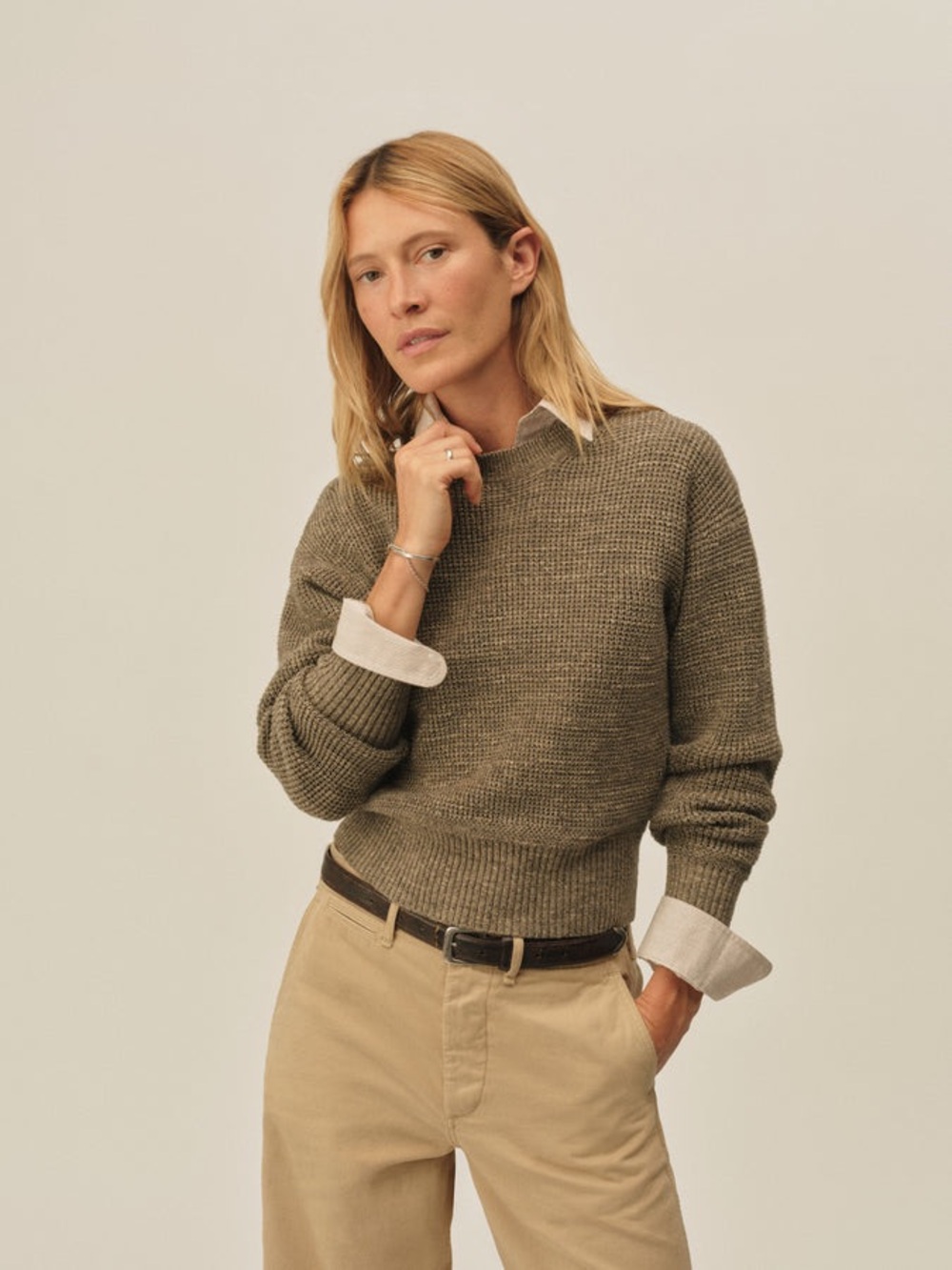 Buck Mason Seafarer Cotton Shrunken Crew Sweater Women’s small
